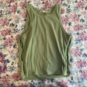 Green crop top